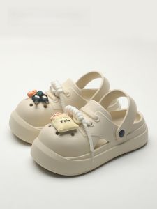 ผู้หญิง ฤดูร้อน รองเท้าแตะส้นหนาแบบสวมกลางแจ้ง กันลื่น น่ารัก รองเท้ามีรูผูกรองเท้าแตะสายรัดสบาย ทันสมัย