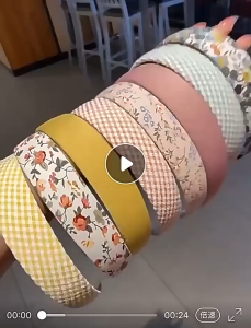 BD-A004 Bando Korea Motif Bunga dan Kotak Fashion Wanita Premium