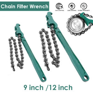 【in stock】9 inch 12 inch Adjustable Chain Type Oil Filter Wrench Oil Fuel Filter Wrench Removal Tool Remover Chain Wrench