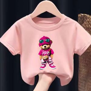 Bandai | New Childrens Short-sleeved T-shirt teddy bear Printed Summer Casual and Stylish Girls Tops Kids Clothes We can produce accord