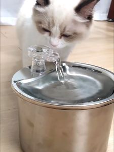 Automatic Stainless Steel Cat Dog Water Dispenser  Fountain 2L Running Water Drinking For Cat Dog Water Drinking Bowl