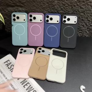 Solid Color Silicone Phone Case For iPhone 18 Pro Max 17 16 15 Plus Air For Magsafe Magnetic Wireless Charging Bumper Back Cover
