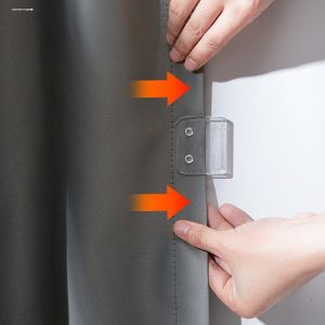 Side Clipped Button Shower Curtain Punch-Free Side Curtain Holder Clip Curtain Wind Blowing Stable Leak-Proof Light Bath Room Handy Gadget
