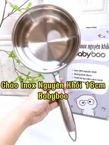 Chảo 16cm Inox Nguyên Khối 304 Cho Bé Yêu Ăn Dặm Không Nắp Của Babyboo Quánh ChảoChiển Rán Đồ Ăn Cho Bé