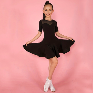 New Latin Dance Exam Costume Girls Childrens Latin Dance Dress Dance Practice Clothes Full Skirt Performance Clothing