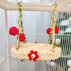 Christmas Parrot Bird Cage Toy Sun Climbing Boredom Relief Scenery Taoist Priest Toy Small Sun Scenery Peony Biting