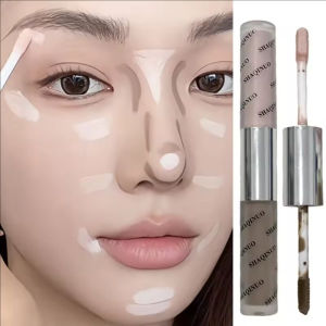 Double-ended Contouring Stick 2-in-1 Cement Grey Nose Shadow Bright Pink Blue Highlighter Makeup Pen