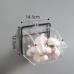 Kitchen Storage Box Wall Mounted Garlic Onion Spice Rack Plastic Anti-Mold Japanese Style Home Essential Cooking Utensils