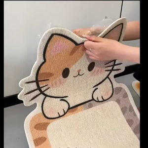 Self Adhesive Cat Scratch Board Made Of Polyester Material Cute Cartoon Climbing Pad No Trace Or Glue Cat Scratch Decoration Sticker Christmas Cat Scratch Board Indoor Cutting Wall Sticker Cat Scratch Board