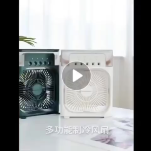 [ Gadgethoods ] Air Cooler Fan 3 in 1 USB Electric Portable Handle Fan / Humidifier Purifier Mist Cooler / 7 Colors LED Light