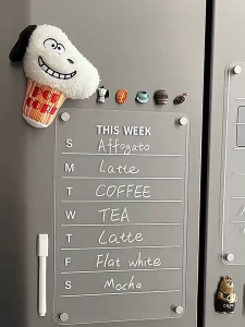 Fridge Magnet Calendar Message Board Clear Acrylic Dry Erase Board Erasable Schedule Planner Writing Memo Board