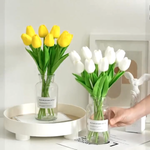 5pcs Tulip Artificial Flowers Real Touch Flowers Decoration Wedding Home Wedding Decoration