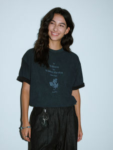 Retro Faded Textured Waffle Graphic Short Sleeve T-shirt