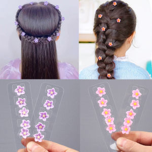 Princess Girl Flower Bean Clip Hair Accessories Hanfu Braiding Hairpins Childrens Fresh out Design Diamond Crystal Embellishments