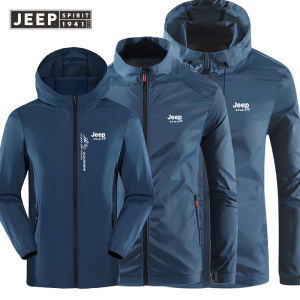 Jeep Spirit คอมปิงชุดของชมูลูการผู้ชายและหญิง สีเขียวกันลมและดดเสียง ราคาถูกว่าผู้หญิง เสื้อกีฬาชาย ใส่วิ่งเสื้อกีฬาชาย