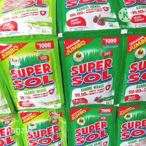 Harga 3 Renceng SUPERSOL 3 Renceng isi 18 sachet  kemasan 1000 Karbol Wangi 40 ML
