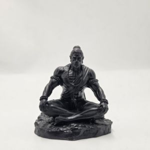 Black PolyMarble Bajrangbali Idol for Car Dashboard - Washable Material - Religious Decoration