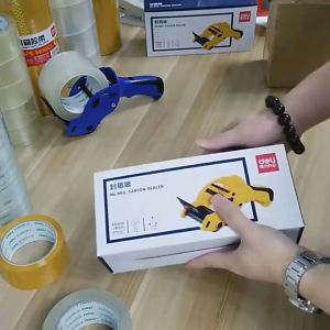 Deli Tape Cutter Dispenser Manual Sealing Device Baler Handheld Carton Sealer 6cm Width Roller Packing Tools