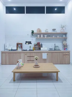 Meja jualan meja lesehan buat santai meja makan REALPICK ukuran 80x80x30cm
