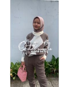 Gaudy - Joana Set Blus Kulot Matt Rajut Tebal Premium Setelan Rajut Import Terbaru 2023 Korean Style