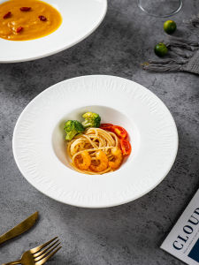 จานน้ำซุปทรงหมวกผู้ชายสำหรับทานอาหารกลางวันแบบอเมริกัน จานสำหรับทานอาหารแบบยูโรเปียน จานสำหรับเส้นaghetti จานสำหรับโรงแรมและธุรกิจในครัวเรือน