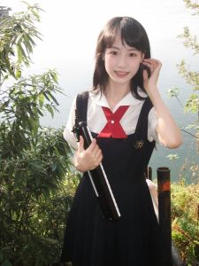 Sweet Short Sleeve JK Uniform Skirt Dress Club Original Fairy Doll Set Womens High Waist A-Line Summer Polyester V-Neck Dress