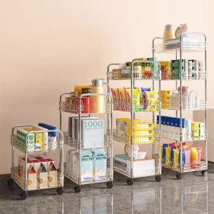 ชั้นวางของสำหรับห้องนั่งเล่น รถเข็นขนมปัง ความจุขนาดใหญ่ ชั้นวางของหลายชั้น ชั้นวางของสำหรับจัดระเบียบในบ้าน