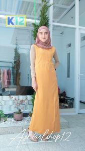(Bisa COD) Inner Span Dress Gamis Tanpa Lengan Ukuran S M L XL XXL