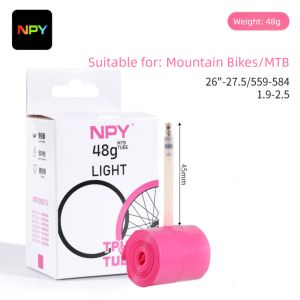 NPY Bike Inner Tube Anti Puncture43G 48G 56G 58G for Road Bikes 700C 28C 32C 35C Ultra-Light TPU Tube 45/65/85MM Presta Valves