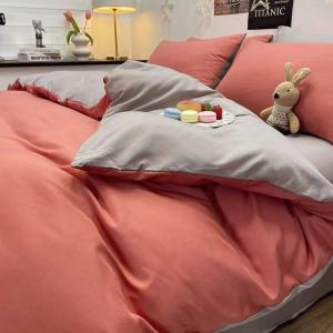 Washed Cotton Flannel Thickened Bedding Set
