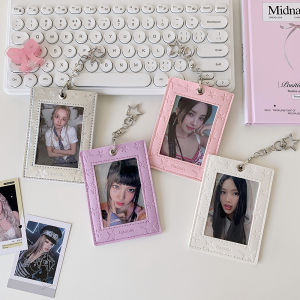 Star Print PU Leather Instant Photo Protective Case Bag Accessory Pendant 3 Inch Photo Card Sleeve