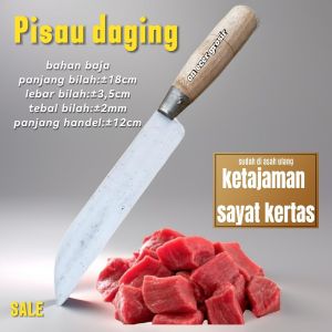 Pisau daging bahan baja berkualitas tajam siap pakai