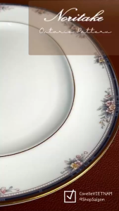 NORITAKE 100%New - Ontario Pattern - 01 Dĩa Oval Sứ Xương Vẽ Nổi Thủ Công 39.4cm