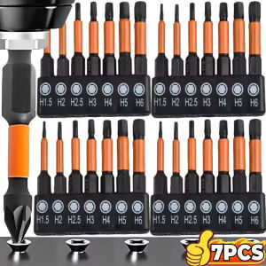 7PCS 50mm Hex Head Screwdriver Bit Set Strong Magnetic Quick Change Impact Driver Magnetic Screwdriver Drill Bits Car Repair Tools