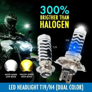 MDL Killer Headlight Bulb: LED Lights for Motorcycle T19 P15D & Blue Parklight