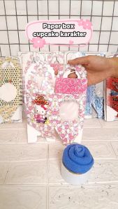 Paper Box Cupcake Karakter Kartun untuk Bingkisan dan Souvenir Ulang Tahun Anak