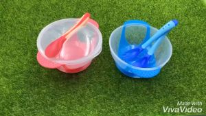 [Happy Kids] Baby Feeding Set Suction Bowl Baby Tableware Baby Spoon Baby Feeding Bowl 宝宝辅食碗 Mangkuk Baby - BKM14