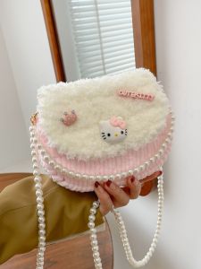 Hello Kitty Hand-Woven Bag DIY Homemade Material Bag Strawberry Bear Crossbody Bag Finished Gifts for Girlfriend Fall and Winter
