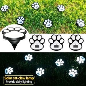 Solar Paw Print Light Outdoor Path Light LED Street Light Yard Garden Pathway Lawn Solar Light Outdoor Summer Camping Home Decor
