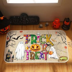 VIKAMA Vintage Halloween Entryway Rug Durable and Non-Slip Entryway Doormat Halloween Party Rug Home Decor