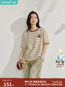 Áo Thun Nữ Tay Ngắn Mùa Hè 2025 Dáng Rộng Thoải Mái Cổ Tròn Màu Sọc Kẻ Caro Phong Cách Thường Ngày Đa Năng