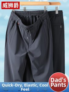 WEISHIJUE | Summer Lightweight Elderly Mens Pants Easy Waist Elastic Quick Drying