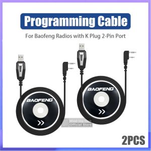 BAOFENG | 1/2/5PCS Baofeng USB Programming Cable with CD 2-Pin K Type For UV-5R Mini DM-32 SW-9 Mini-5 Quansheng UV-K5(8) UV-5R Plus Radio