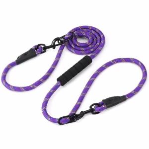 Versatile Heavy Duty Dog Leash with Padded Handle Easy Converted to Double Leashes 7.5 FT Hands Free Cross-Body or Waist Lea