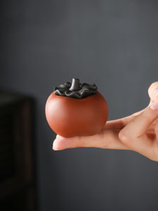 Yuxuan Creative Sand Purple Tea Ornaments Lucky Persimmon Persimmon Decoration Cattle Persimmon Good Thing Happened Tea Play Art Tea Tray Ornament