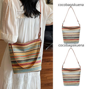 Summer Beach Vacation Style Woven Straw Bag Womens 2025 New Large Capacity Commuter Single Shoulder Slant Cross Bucket Bag