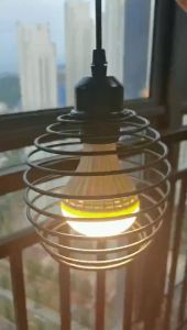 【Free Led Bulb】Iron Cage Spring Chandelier Ceiling Light with E27 LED bulb Living Room For Bar Table Lamp Kitchen Restaurant Bedroom Attic Corridor Industrial Lighting SINRIT