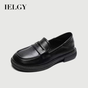 รองเท้าโลฟเฟอร์อเนกประสงค์สำหรับผู้หญิงส้นนิ่มสีดำสำหรับฤดูใบไม้ร่วงเพื่อสวมใส่ง่าย
