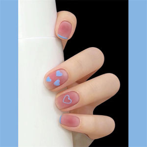 24PCS Acrylic Short Jujube Sweetheart Fake Nails Glossy Checkerboard Bow Press on Nails Removable Reusable Wearing false Nail