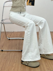 Loose Wide Leg Bell Bottom Jeans Womens Low Waist Slimming White Denim Pants Spring 2025 New Style Non-Matching Leg Sense